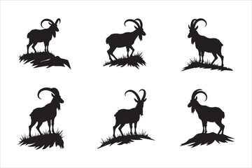 Goat Silhouette Vector Collection