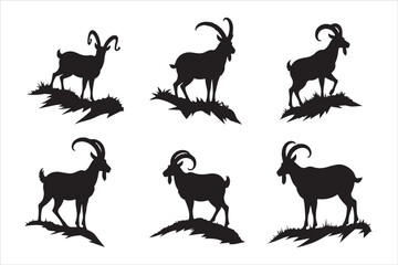 Goat Silhouette Vector Collection