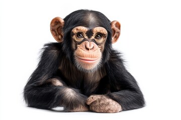 Fototapeta premium Adorable baby chimpanzee resting
