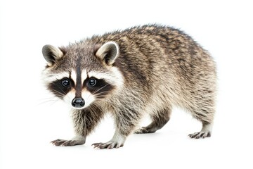 Fototapeta premium Curious Raccoon on White Background