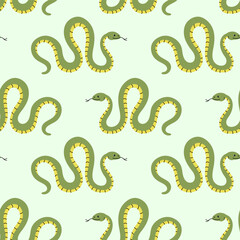 Charming and Enchanting Green Snake Pattern Perfect for Contemporary Modern Designs
