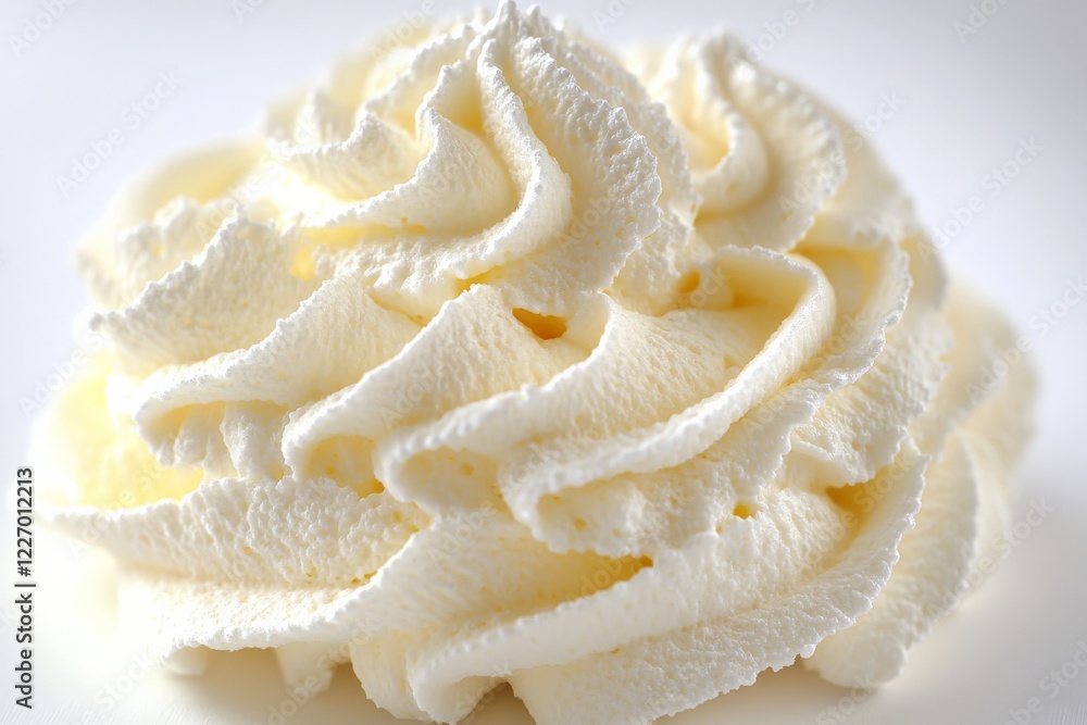 Aufkleber creamy whipped topping swirl on a plain background showcases smooth texture and culinary versatility