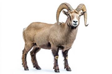 Obraz premium Majestic ram, powerful horns, isolated