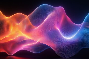 Colorful wave patterns create an energetic digital landscape in vibrant hues