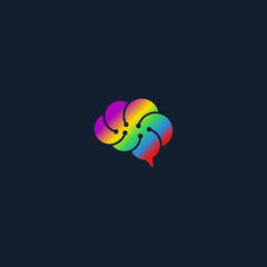 abstract colorful brain. with circle pattern	
