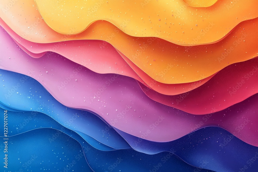Aufkleber Colorful abstract layers create a vibrant backdrop with smooth gradients and dynamic waves in a modern design