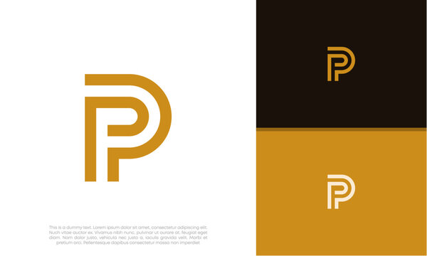 Initials P logo design. Initial Letter Logo. Innovative high tech logo template.	

