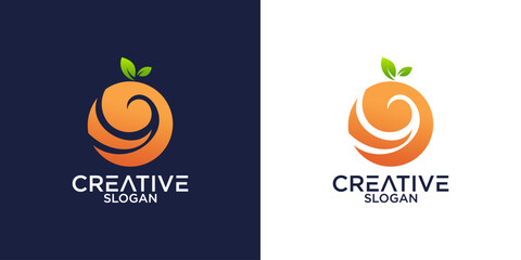 Orange fruit logo design

