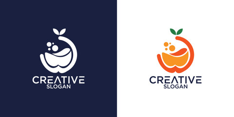 Orange fruit logo design
