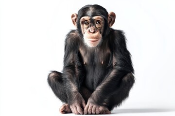 Fototapeta premium Adorable young chimpanzee sitting.