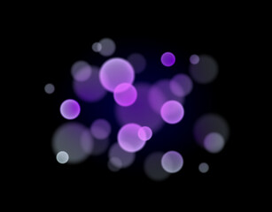 Blurred bokeh magic. Glowing dust and glittering backdrops for holidays and celebrations in violet color. Shine, glitter, sparkles, dust.