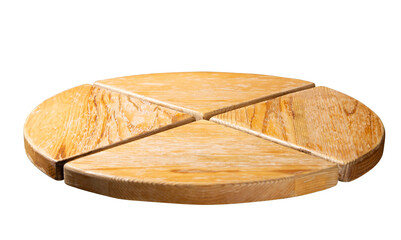 Round wooden stand isolated on transparent background