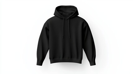 Black hoodie and long-sleeve sweatshirt mockup on a white background for design and presentation purposes