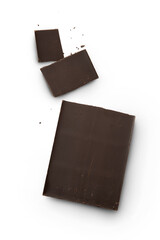 Chocolate bar isolated on transparent background