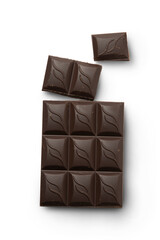Chocolate bar isolated on transparent background