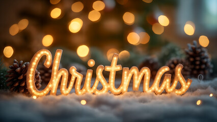 Enchanting Christmas Scene with Twinkling Lights