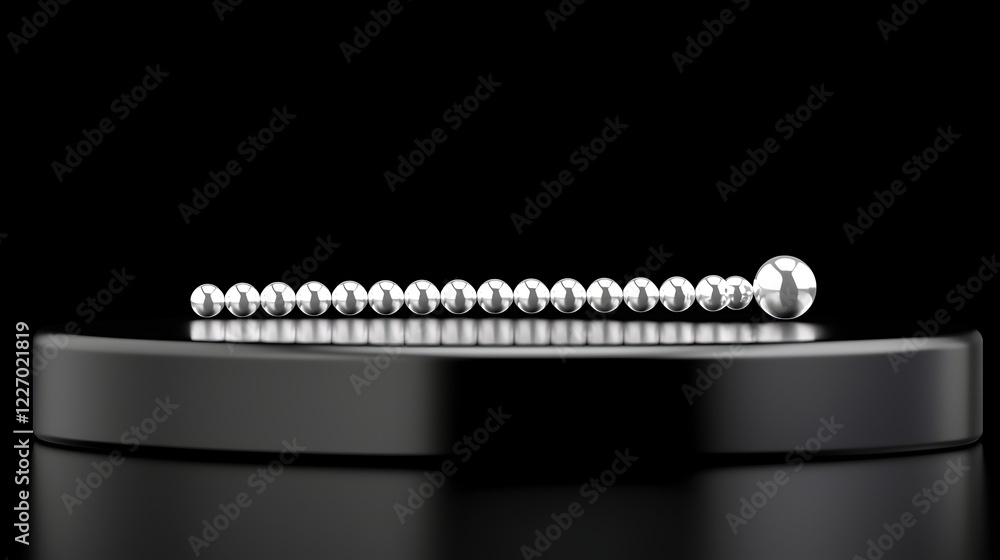 Canvas Prints Silver Metal Balls On Black Circular Base