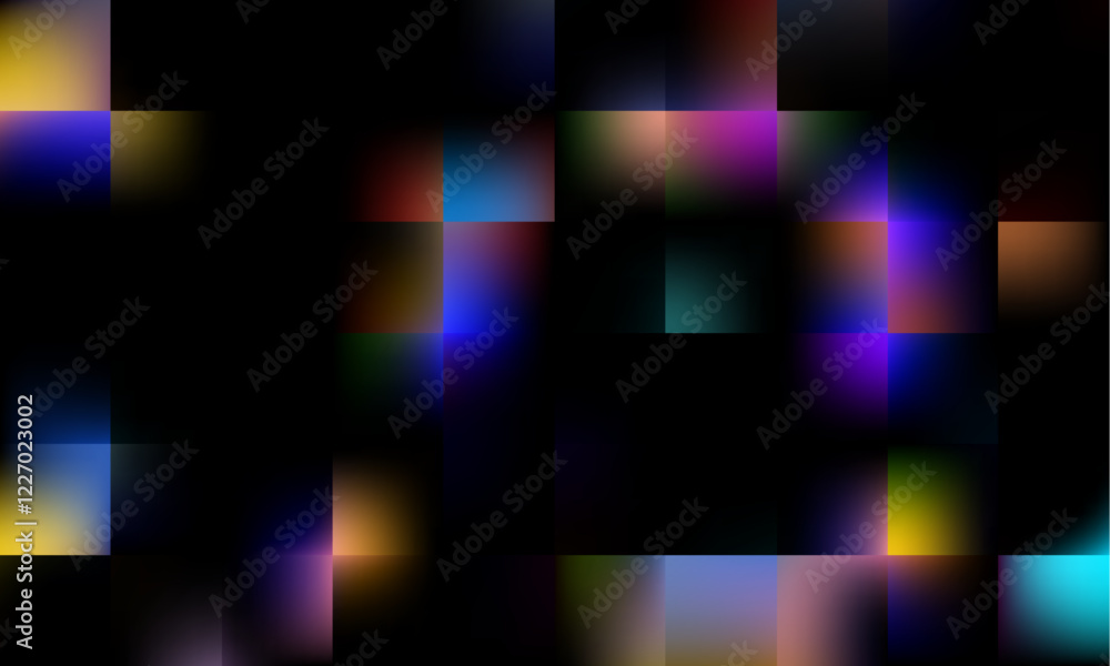 Poster this vibrant abstract background features colorful mosaic patterns enhanced by light effects, creati