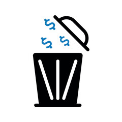 Money  waste trash icon.