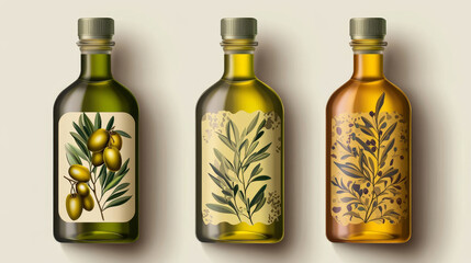 Olive oil product and Italian olives banners for extra virgin cooking or salad oil product. Vector design set of black and green olive branches for natural organic bottle label.