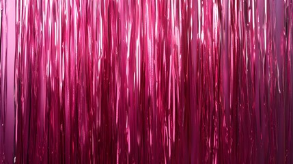 pink metallic fringe curtain background
