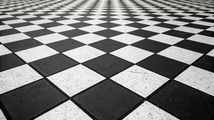 Abstract Black and White Diamond Checkered Pattern with Marble Texture Wallpaper Background