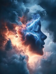 A conceptual image of a human silhouette filled with a galaxy, symbolizing the universe within --chaos 20 --ar 3:4 --profile 5toerrp --stylize 150 --v 6.1 Job ID: bc088b8a-1a30-45dc-bede-5ac9d4797cda