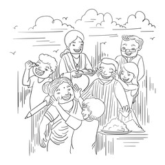 Joyful Holi Celebration: Family, Colors, and Festive Delights