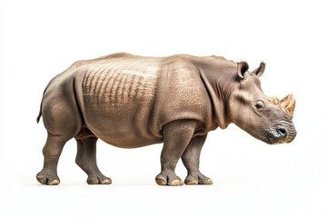 Obraz premium Young rhinoceros isolated on white background.