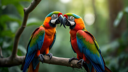 Fototapeta premium Close-Up of a Harlequin Macaw