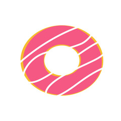 Donuts with pink chocolate isolated. chocolate donut vector. sweets for coffee shops and restaurants.