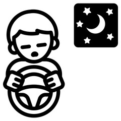 야간 졸음 운전 아이콘