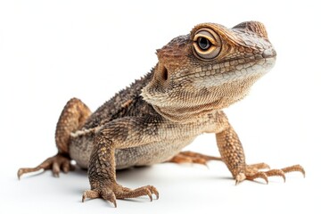 Obraz premium Close-up of a small lizard, isolated on white.