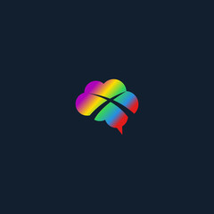 abstract colorful brain. with circle pattern	
