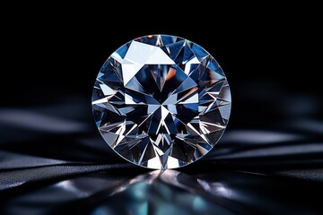 Brilliant gemstone sparkles with light against a dark backdrop. Generative AI