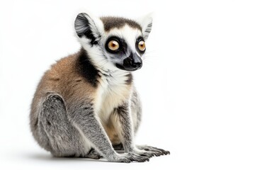 Obraz premium Adorable ring-tailed lemur sitting.