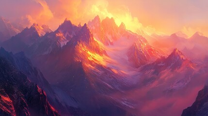 Sunrise Over Mountain Range: The first light of day illuminating a distant mountain range. picture