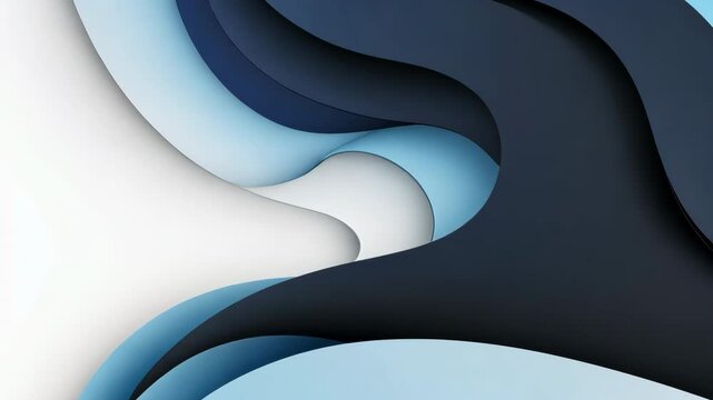 A blue and white wave pattern with a black border. The blue and white colors give a sense of calmness and serenity, while the black border adds a sense of depth and contrast