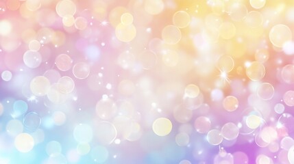 Abstract bokeh background with vibrant pastel colors and sparkly light effects