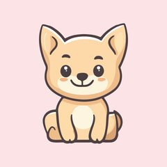 Cute dog cartoon Vector Illustration