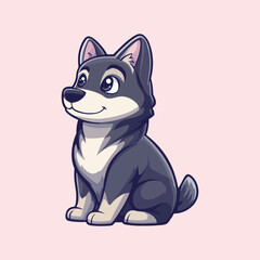 Cute dog cartoon Vector Illustration