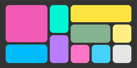Fototapeta premium Modular shapes and bento grid 