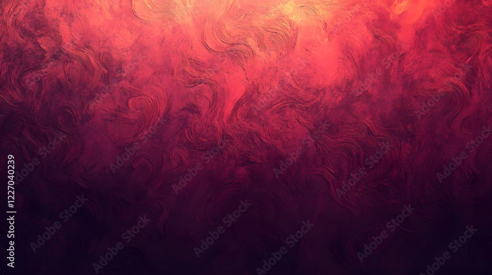 Poster vibrant abstract gradient, smooth blend of deep reds and soft purples, ideal for backgrounds or arti
