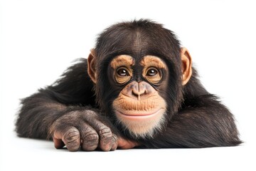Fototapeta premium Adorable baby chimpanzee resting.