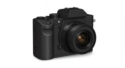 Fototapeta premium Black Mirrorless Camera Photography Equipment