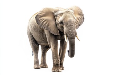 Obraz premium African Elephant on White Background