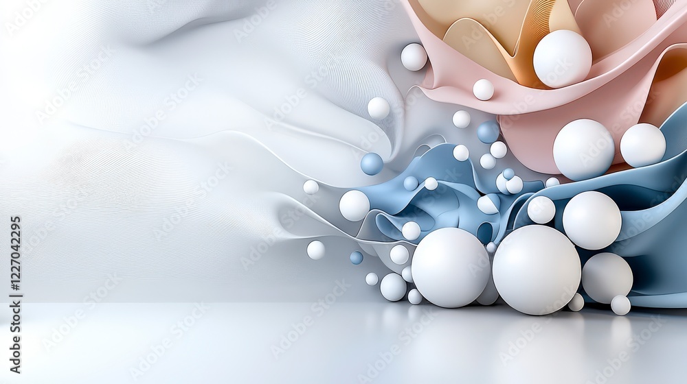 Poster elegant abstract composition of soft light and shapes studio digital art minimalist close-up creativ