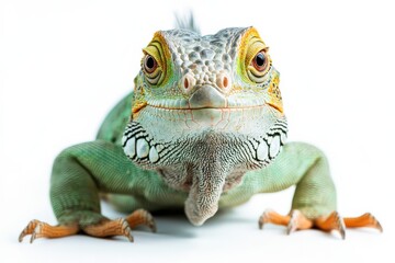Obraz premium Close-up of a vibrant green iguana