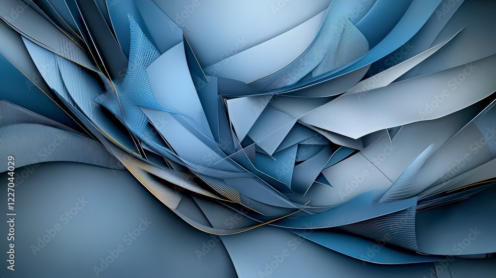 Leinwandbilder dynamic overlapping lines create abstract art in soft blue hues digital design modern aesthetic crea
