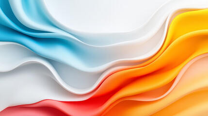 Obraz premium Vibrant flow of colorful gradients showcasing smooth transitions in shades of blue, orange, and white for creative backgrounds and designs